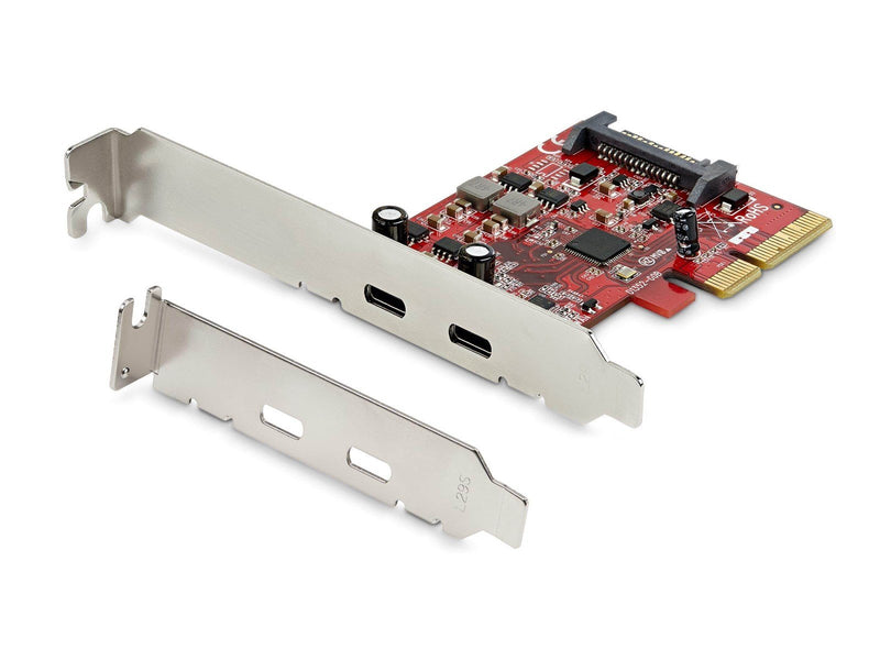StarTech.com PCIe USB 3.1 Card - 2x USB C 3.1 Gen 2 10Gbps - PCIe Gen 3 x4 - ASM3142 Chipset - USB Type C PCI Express Card - USB