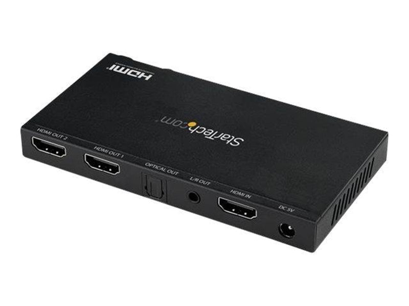 StarTech.com HDMI Splitter - 2 Port - 4K 60Hz with Built-In Scaler - video/audio splitter - 2 ports