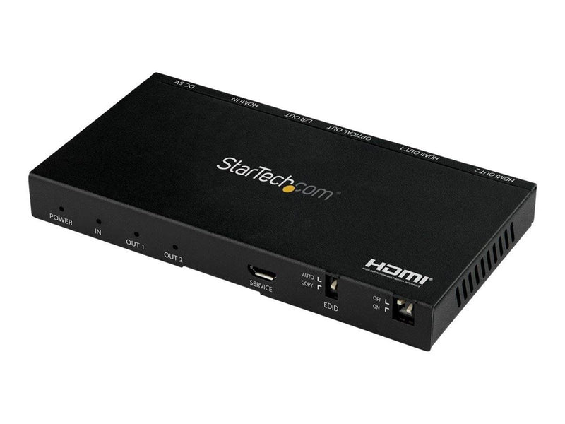 StarTech.com HDMI Splitter - 2 Port - 4K 60Hz with Built-In Scaler - video/audio splitter - 2 ports