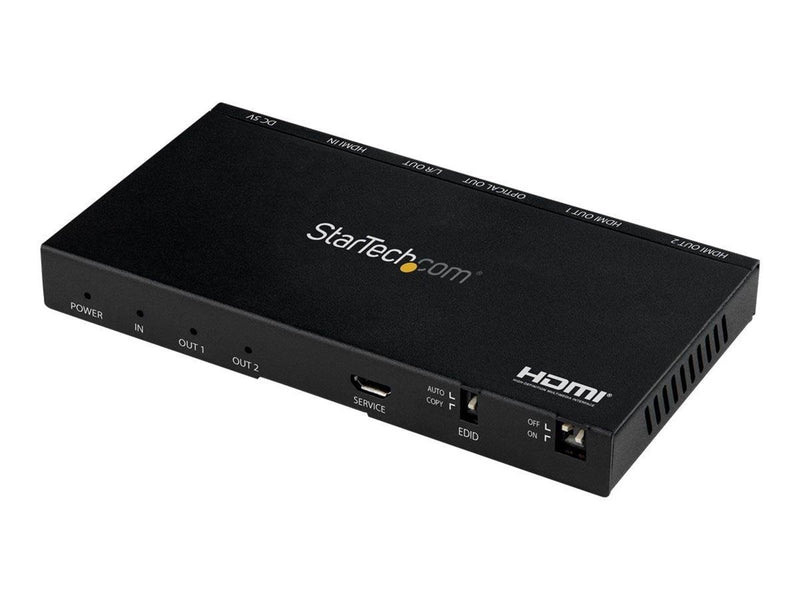StarTech.com HDMI Splitter - 2 Port - 4K 60Hz with Built-In Scaler - video/audio splitter - 2 ports