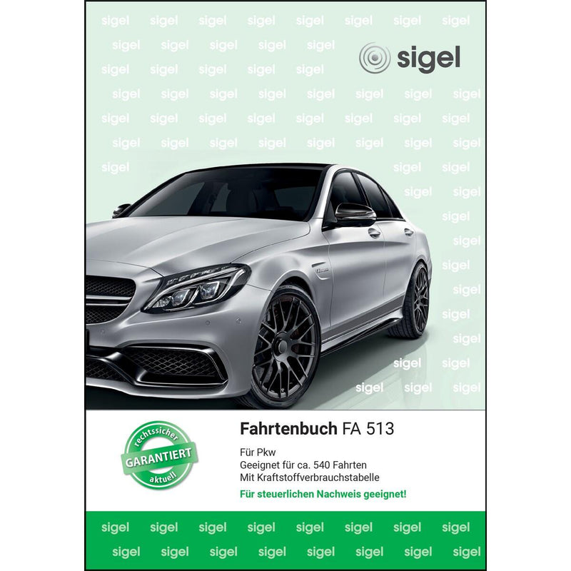 sigel Fahrtenbuch, Pkw mit Kraftstoffverbrauch FA513 DIN A5 - 32 Blatt