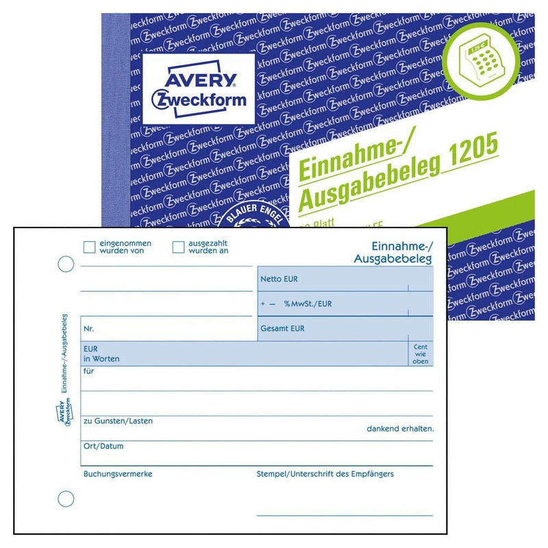 AVERY Zweckform Einnahme-/Ausgabebeleg Formularbuch 1205 - 1 x 50 Blatt