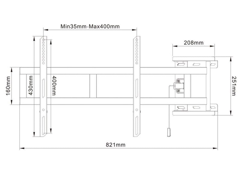 Multibrackets M Universal Swing Arm 180 Degrees Black 25 kg 47" 100 x 100 mm