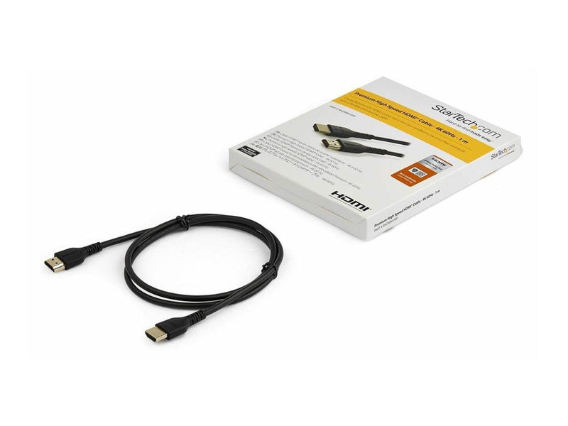 StarTech.com HDMI 2.0 Cable - Premium 4K 60Hz High Speed HDMI Cord with Ethernet - For Computer Monitor or TV (RHDMM1MP) - HDMI