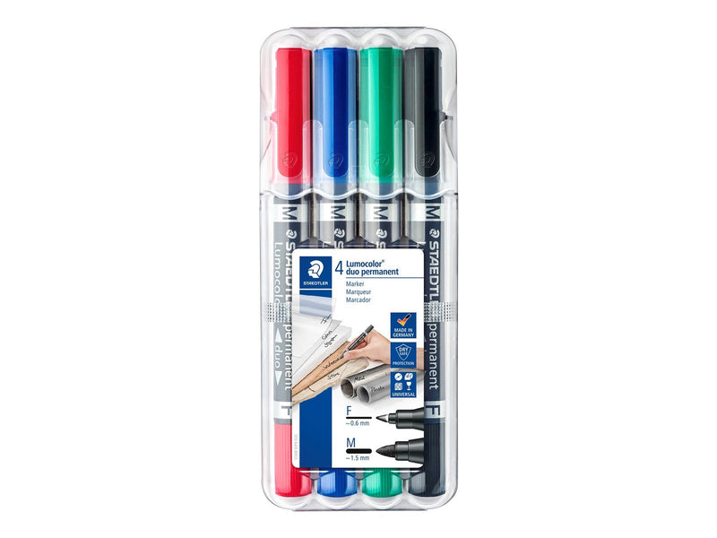 Staedtler Perm.Marker Lumocolor duo 4St Box