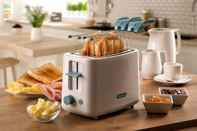 Ariete Breakfast 2-Schlitz-Toaster mit Edelstahlzangen - weiß