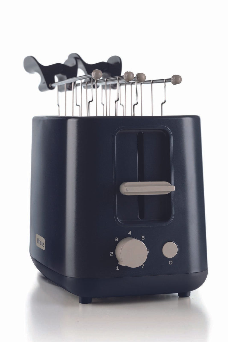 Ariete Breakfast 2-Schlitz-Toaster mit Edelstahlzangen - dunkelblau