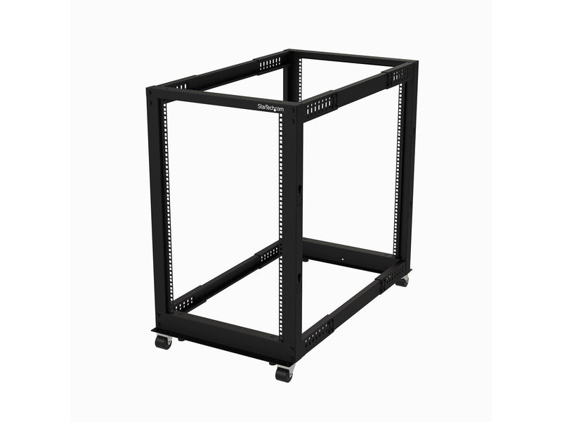 StarTech.com 4POSTRACK18U - 18U Open Cabinet Rack with Wheels