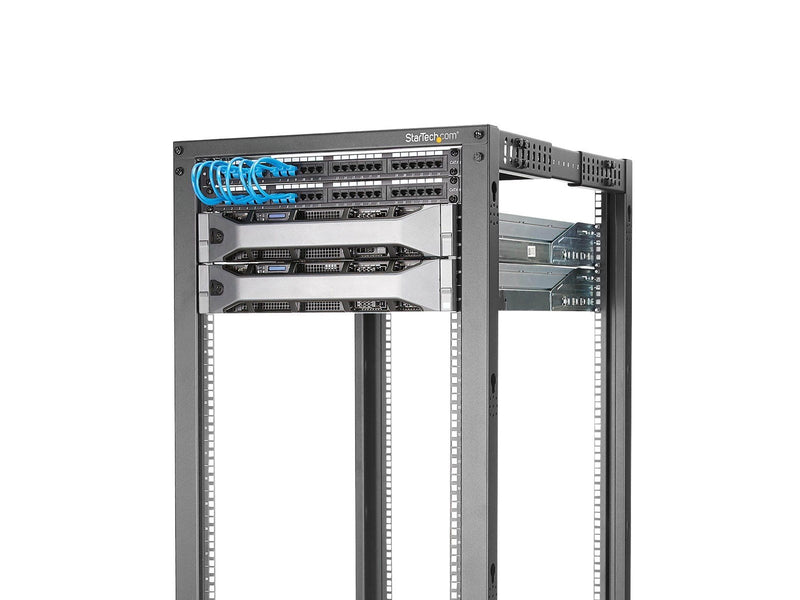 StarTech.com 4POSTRACK18U - 18U Open Cabinet Rack with Wheels