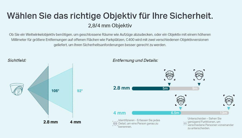TP-Link VIGI C400HP-2.8 V1 3MP Netzwerk Kamera, schwenk-/neigbar mit 2,8 mm