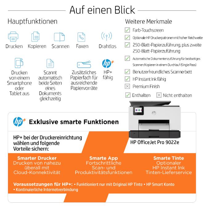HP OfficeJet Pro 9022e Tintenstrahl-Multifunktionsgerät