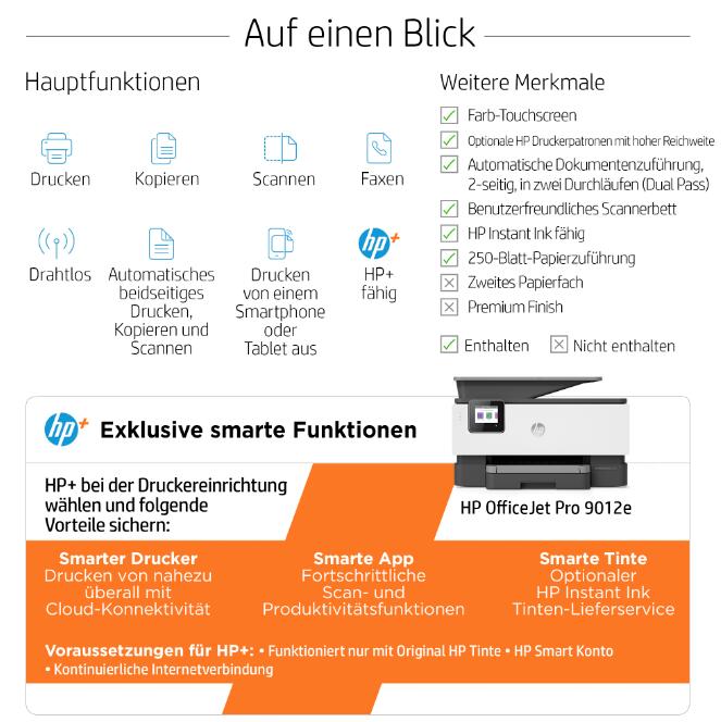 HP OfficeJet Pro 9012e Tintenstrahl-Multifunktionsgerät