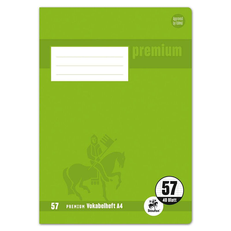 Staufen Vokabelheft Premium Lineatur 57 liniert DIN A4 ohne Rand - 40 Blatt