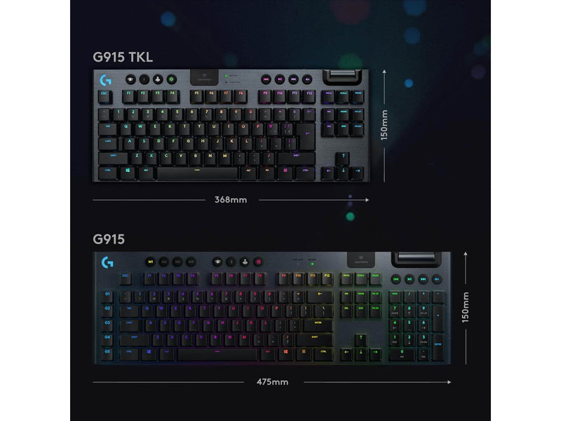 Logitech G915 TKL LIGHTSPEED Wireless GL Tactile - Gaming Tastaturen - ohne Numpad - Englisch - US - Schwarz