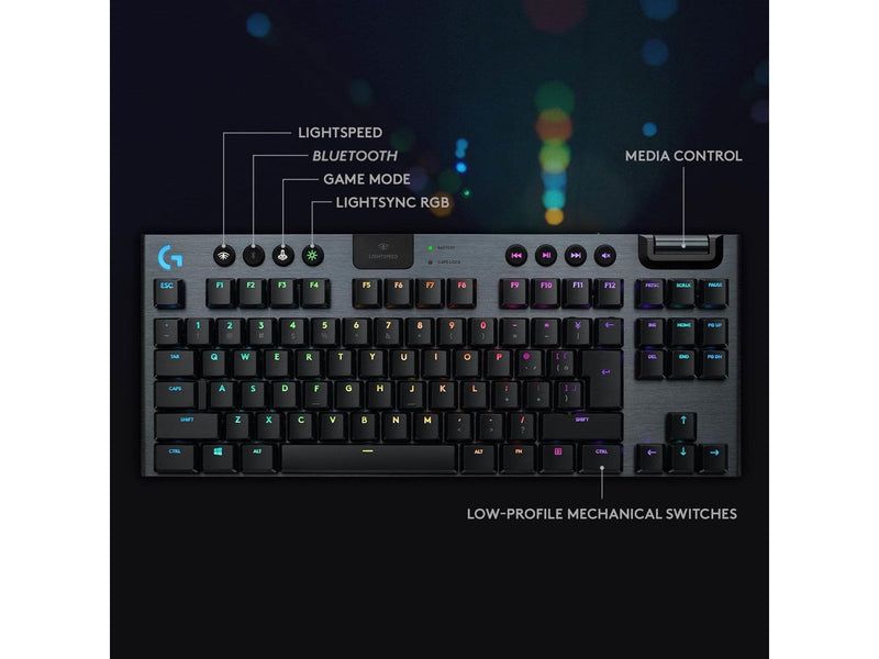 Logitech G915 TKL LIGHTSPEED Wireless GL Tactile - Gaming Tastaturen - ohne Numpad - Englisch - US - Schwarz