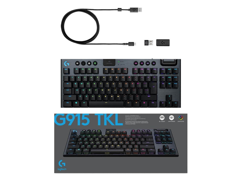 Logitech G915 TKL LIGHTSPEED Wireless GL Tactile - Gaming Tastaturen - ohne Numpad - Englisch - US - Schwarz
