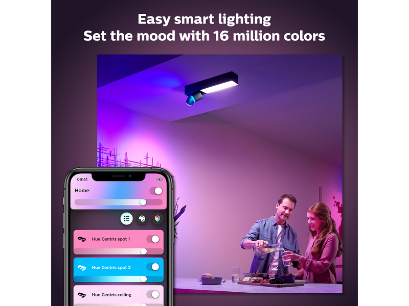Philips Hue Centris 2-er Spots 5.7W - schwarz