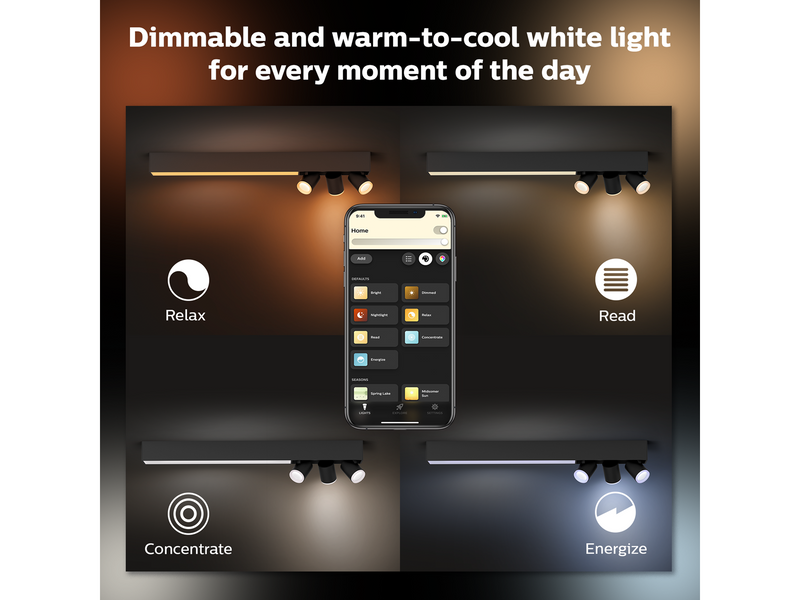 Philips Hue Centris 3-er Spots 5.7W - schwarz