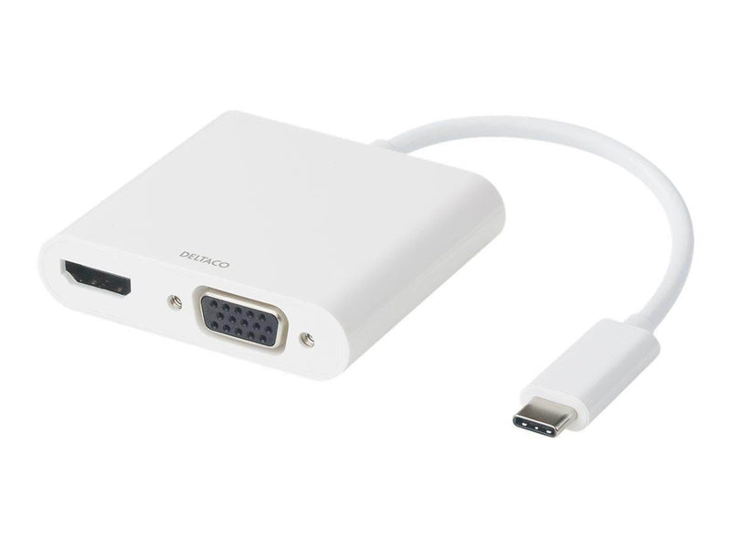 Deltaco USB-C docking station HDMI/VGA/USB-C 100