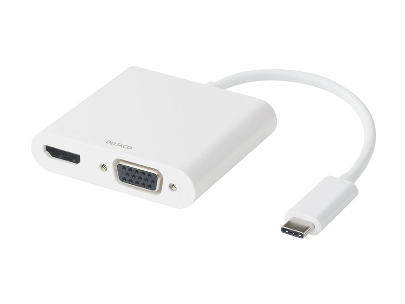 Deltaco USB-C docking station HDMI/VGA/USB-C 100