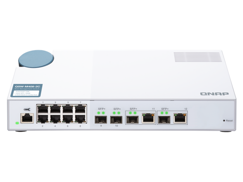 QNAP QSW-M408-2C Entry-level 10GbE Layer 2 Web Managed Switch for SMB Network Deployment