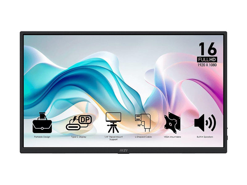 16" MSI PRO MP165DE E6 - LED monitor - Full HD (1080p) - 16"