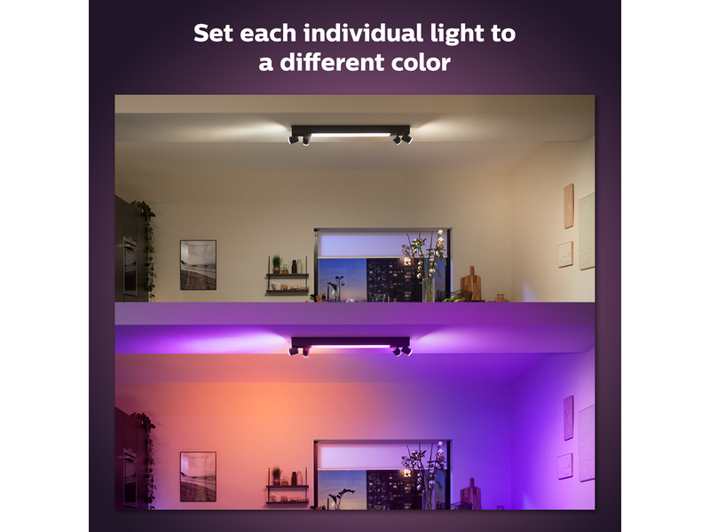 Philips Hue Centris 4-er Spots 5.7W - schwarz