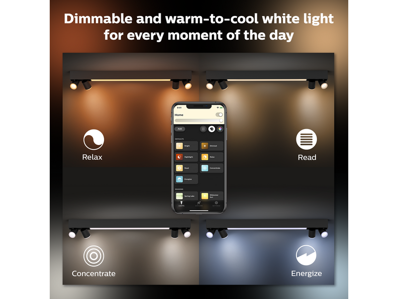 Philips Hue Centris 4-er Spots 5.7W - schwarz