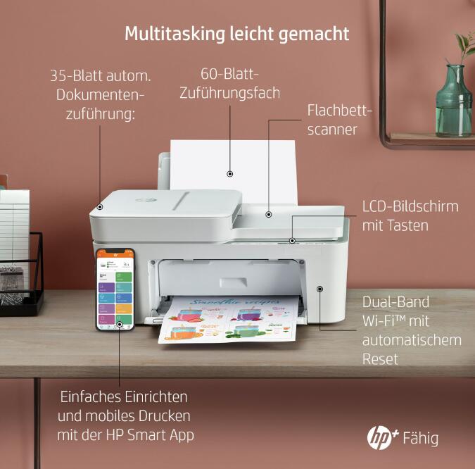 HP DeskJet 4122e Tintenstrahl-Multifunktionsgerät 26Q92B