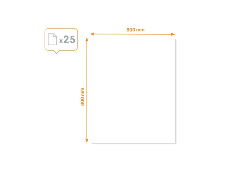 Nobo Instant Abwischbare Folie, 25 Blatt 60 x 80 cm, blanko, weiß