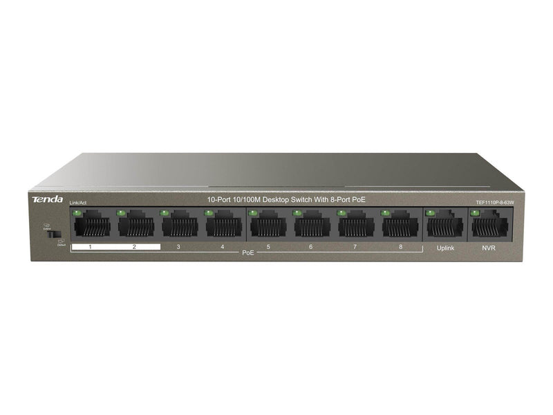 Tenda TEF1110P-8-63W 10-Port 10/100M Desktop Switch with 8-Port PoE