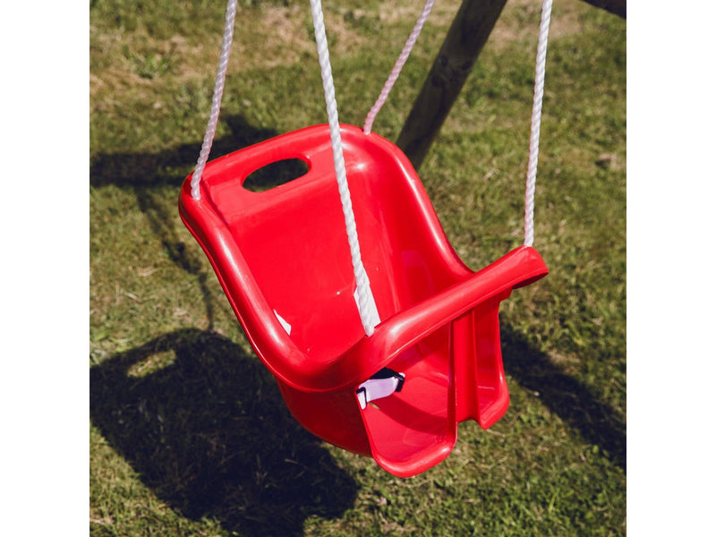 Nordic Play Baby swing w/ high back red