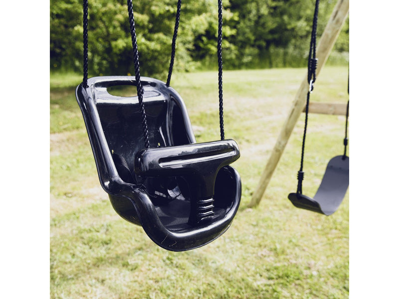 Nordic Play baby swing black with black rope