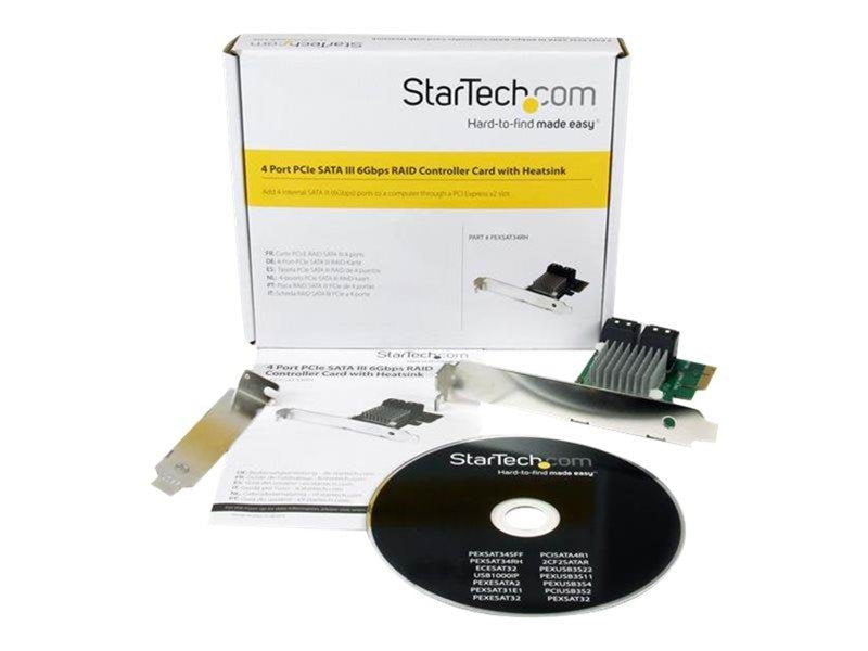 StarTech.com 4 Port PCI Express SATA III 6Gbps RAID Kontroller Card mit Heatsink