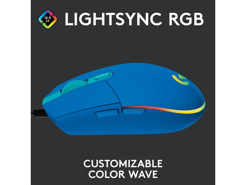 Logitech G203 LIGHTSYNC - Blue - Gaming Maus (Blau mit RGB)