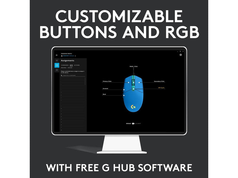 Logitech G203 LIGHTSYNC - Blue - Gaming Maus (Blau mit RGB)