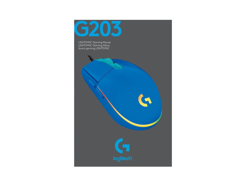 Logitech G203 LIGHTSYNC - Blue - Gaming Maus (Blau mit RGB)