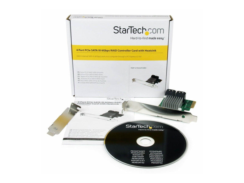 StarTech.com 4 Port PCI Express SATA III 6Gbps RAID Kontroller Card mit Heatsink
