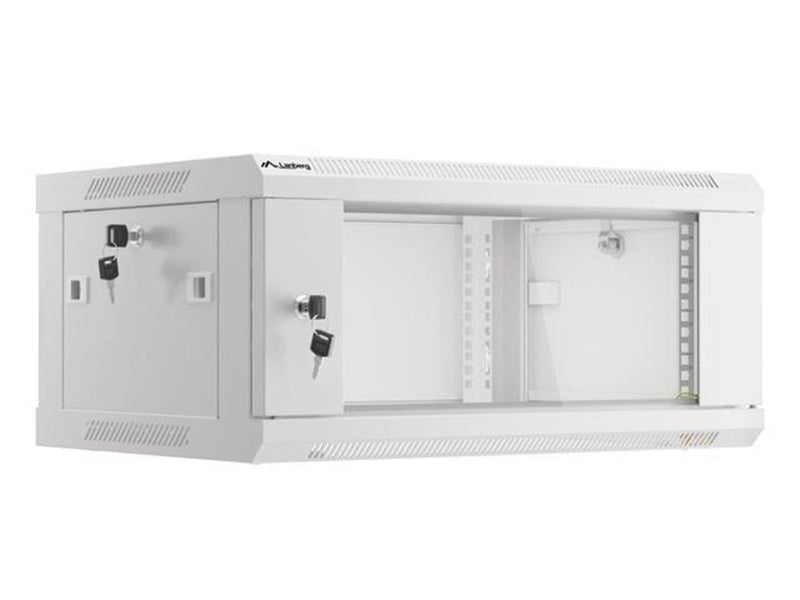 Lanberg WF01-6404-10S Rack Cabinet 19" Wall Mount 4U 600x450 (Flat Pack) V2 Grey RAL7035