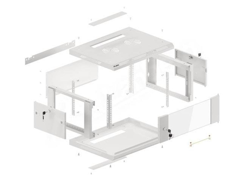 Lanberg WF01-6404-10S Rack Cabinet 19" Wall Mount 4U 600x450 (Flat Pack) V2 Grey RAL7035