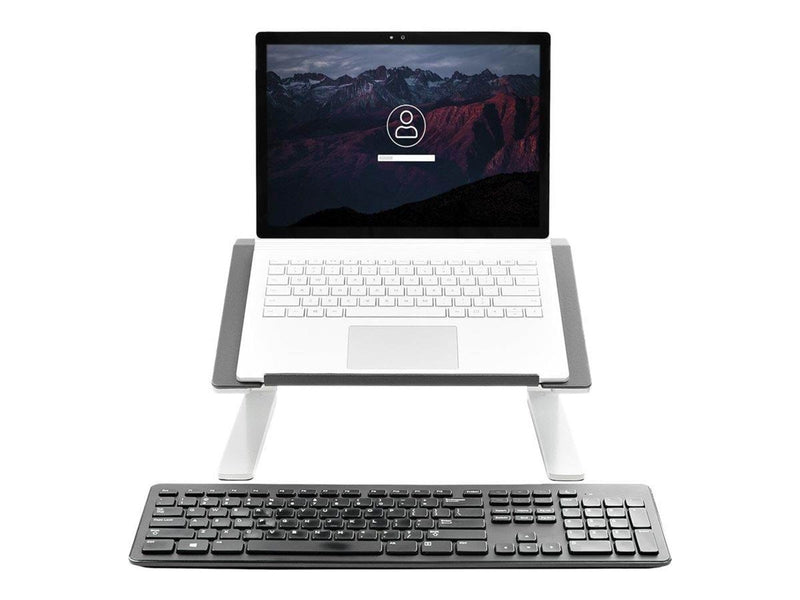 StarTech.com Adjustable Laptop Stand - Heavy Duty Steel & Aluminum - 3 Height Settings - Tilted - Ergonomic Laptop Riser for Des