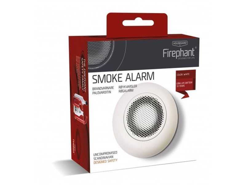 Housegard FIREPHANT SA800S 10Y RØGALARM WHITE - NY MODEL