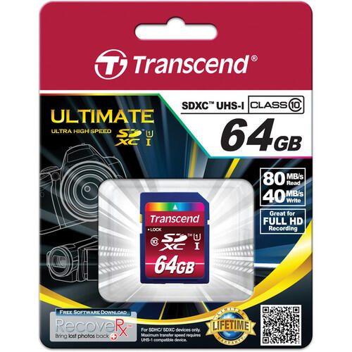 Transcend SDXC10U1 Speicherkarte 64 GB