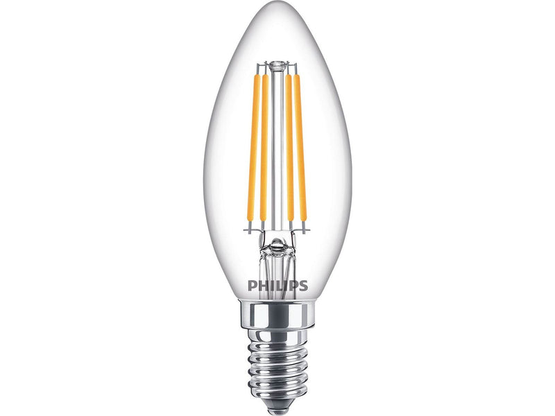 Philips LED-Lampe Classic Candle 6.5W/827 (60W) Clear E14