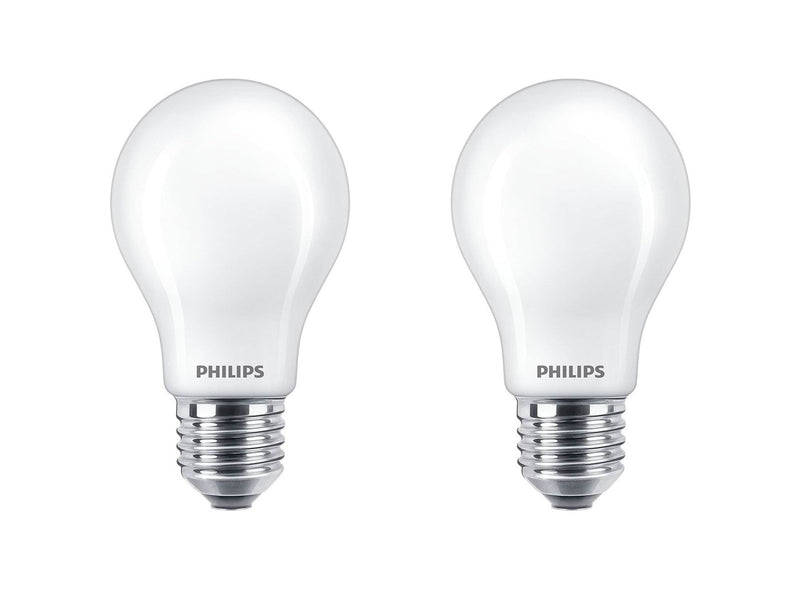Philips LED-Lampe Classic Standard 7W/827 (60W) Frosted 2-pack E27