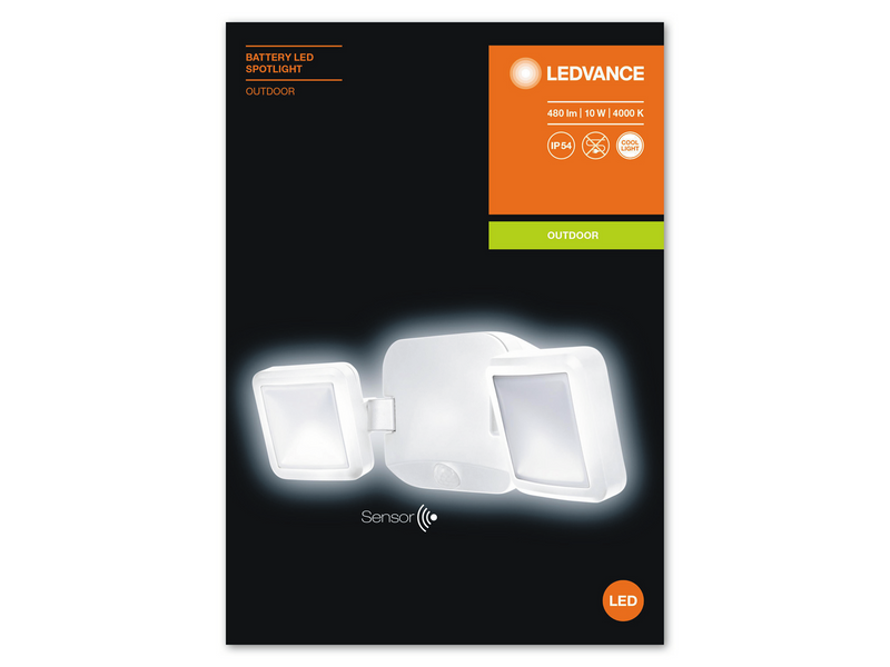 LEDVANCE Battery LED Spotlight Double 10W/840 hvid - C