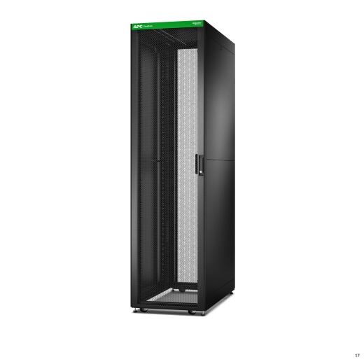 APC Easy Rack 600mm/48HE/1200mm mit Dach, Seitenwand, Rollen, Füßen und 4 Halterungen, ohne Boden, schwarz (ER6822)