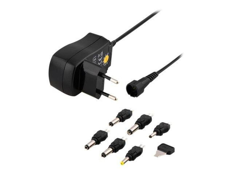 Deltaco strømadapter 230V til 3-12V DC 600mAh uds