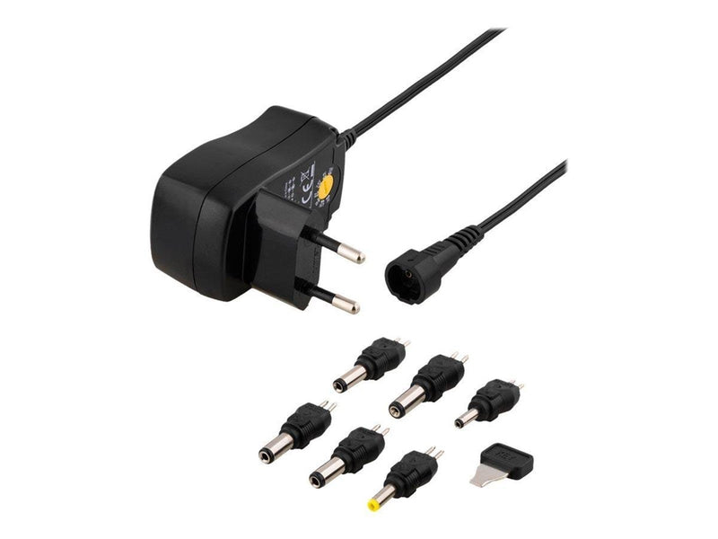 Deltaco strømadapter 230V til 3-12V DC 600mAh uds