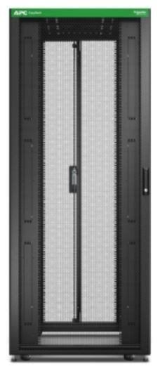 APC Easy Rack 800mm/42HE/1000mm mit Dach, Rollen, Füßen und 4 Halterungen, ohne Seitenteile, Boden, schwarz (ER8200)